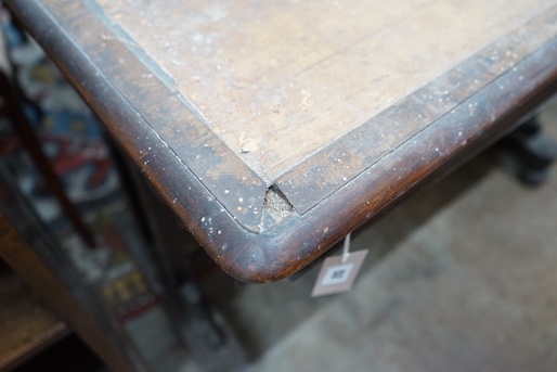 A Regency rosewood rectangular writing table, width 99cm, depth 60cm, height 74cm